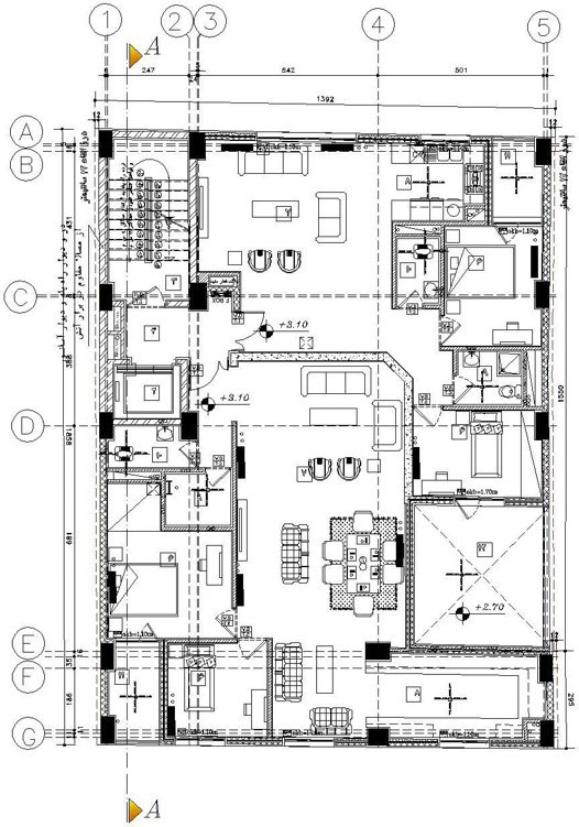   معماری 2                                            نمونه پلان فاز 2