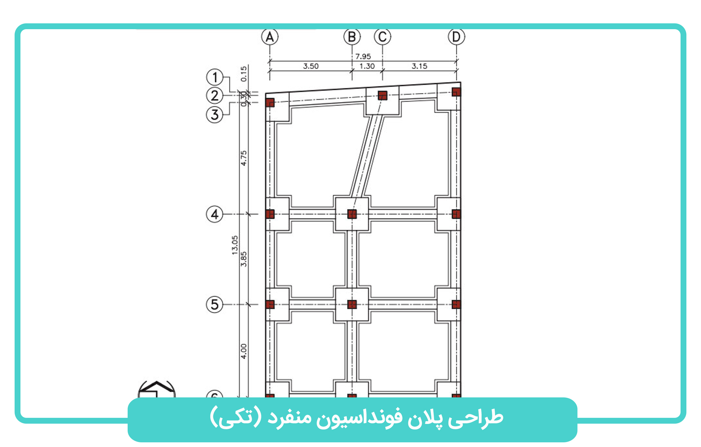طراحی گام به گام پلان فونداسیون