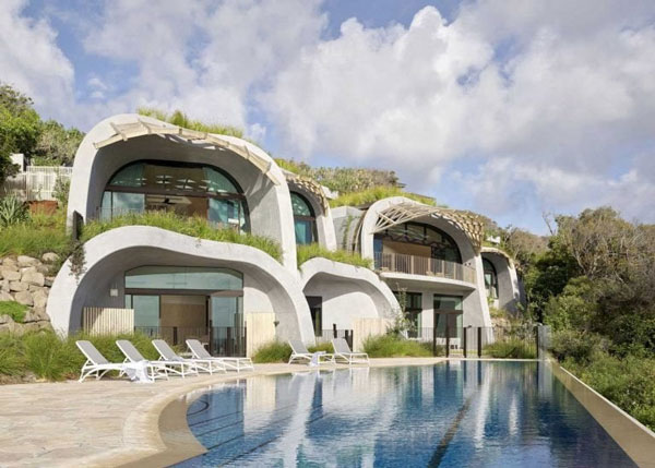 نمونه نمای ارگانیک در طراحی اقامتگاه خصوصی