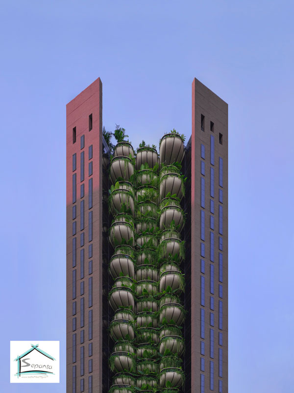 ساختمان های مدرن و نمای سبز ساختمان
